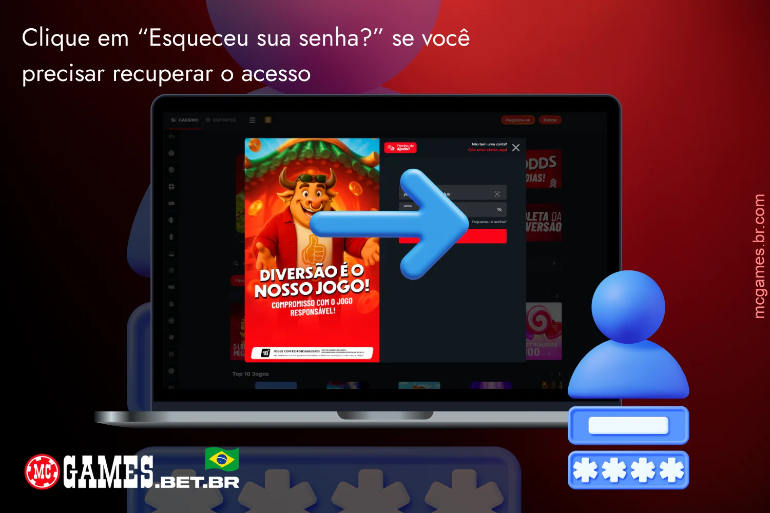 Para recuperar o acesso ao MC Games, jogadores do Brasil podem usar a opção “Esqueceu sua senha?”