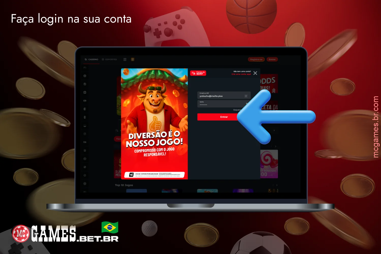 Faça login na sua conta MC Games